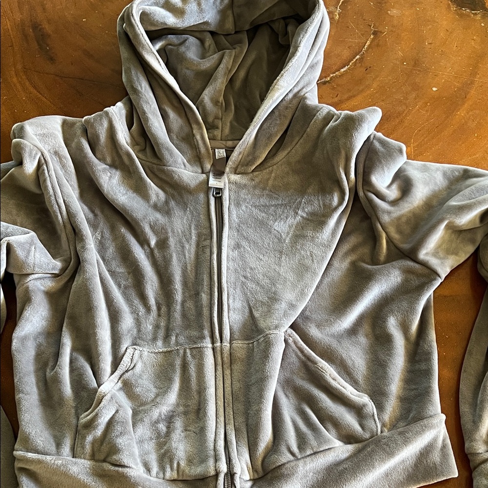 Skims Gray Zip-Up Hoodie